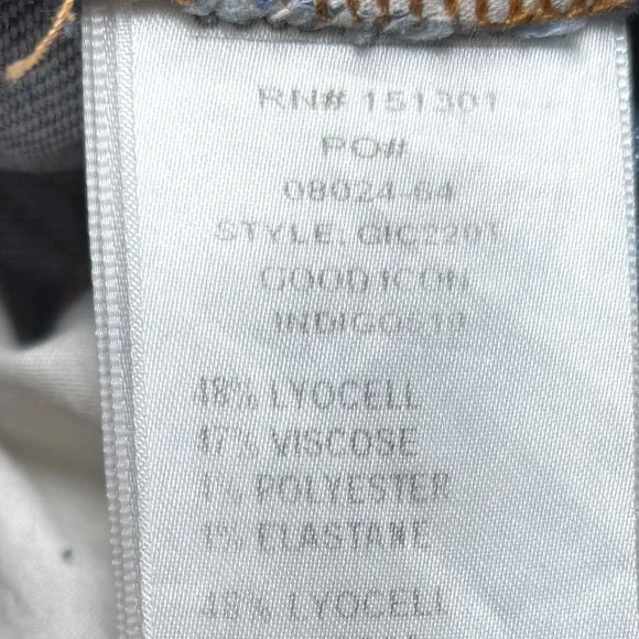 Good American GOOD ICON Indigo Light Wash Distressed Straight Denim Jeans 20 - Picture 6 of 10